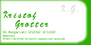 kristof grotter business card